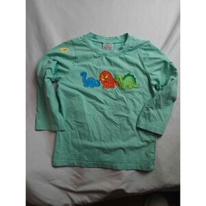 Southern Sass Smocks Dinosaur T-Shirt Boys Size 6 Green Long Sleeve‎ Casual